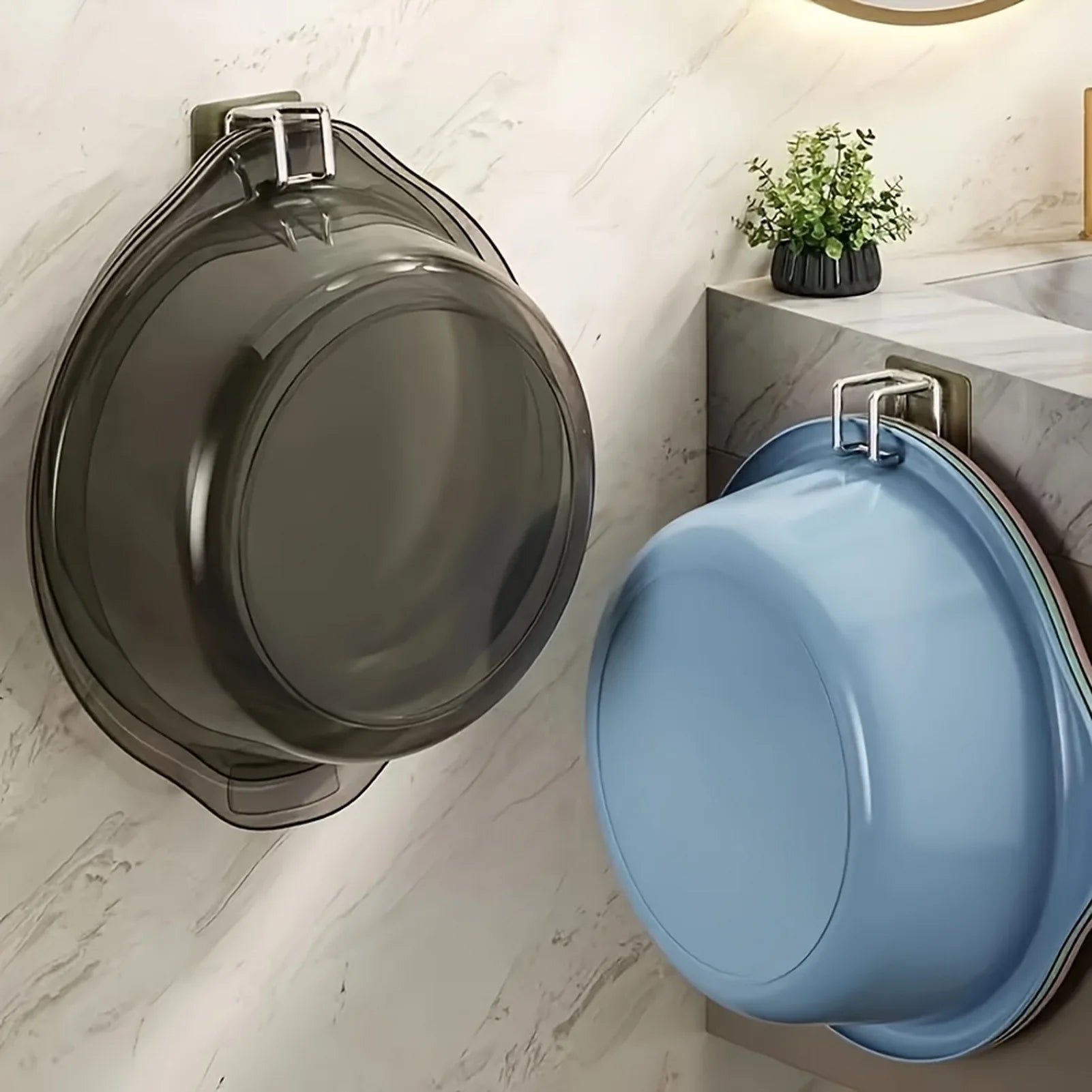 1/2/4/6Pcs Stainless Steel Washbasin Hook Multifunction Punch-free Bathroom