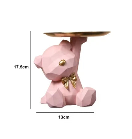 Kawaii Geometric Butterfly Bear Tray Living Room Desktop Storage Tray