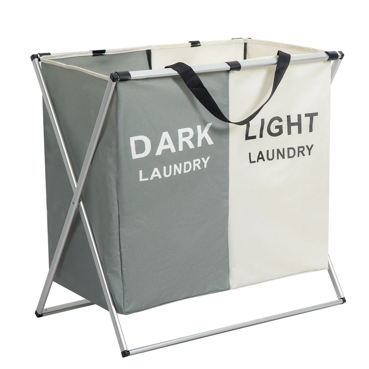 1 PC Large Laundry Hamper 3 Sections Divided Laundry Storage Bag