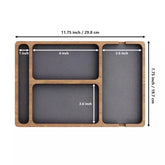Solid wood office desktop storage box by eprolo, featuring multiple compartments and a natural wood finish for organized workspace.