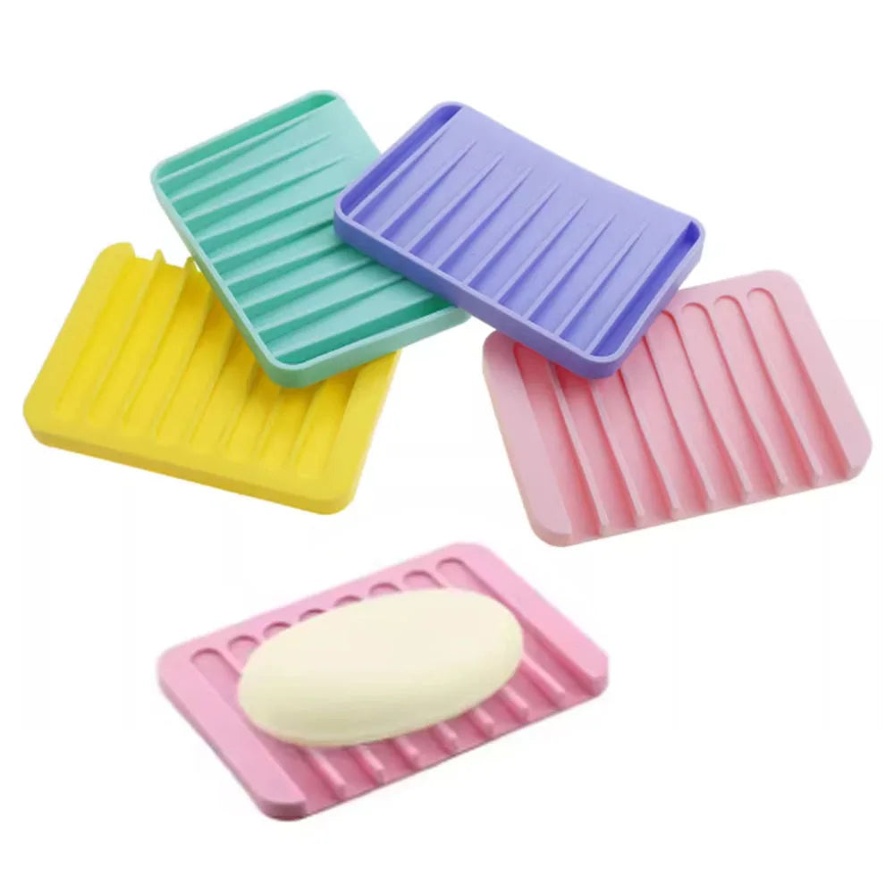 1PCS Free Punch Soap Box Silicone Draining Soap Holder