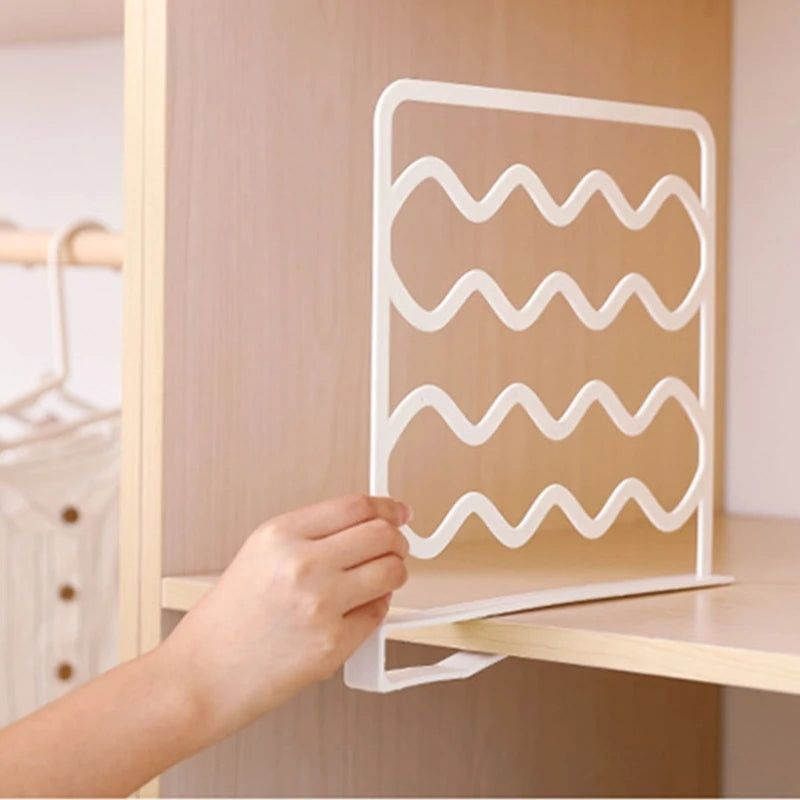 Upgraded Closet Shelf Dividers Plastic Wardrobe Partition Board Shelf