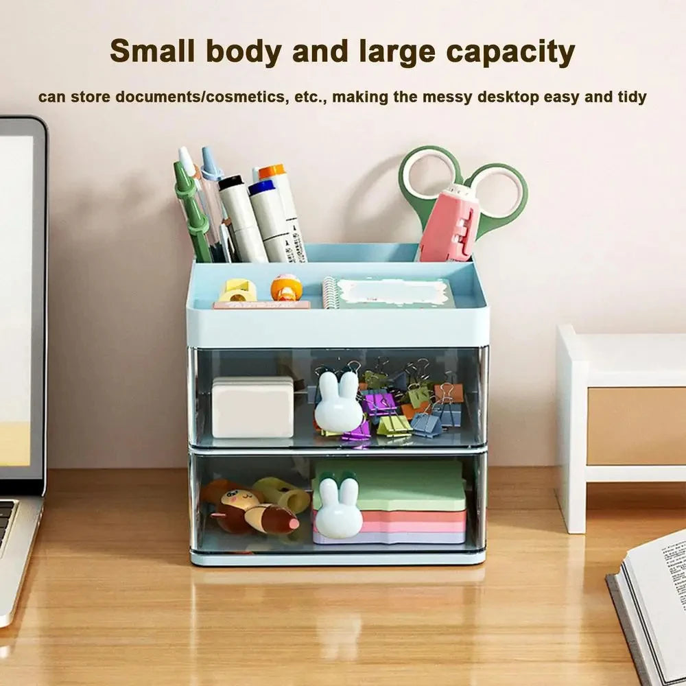 Small desktop organizer with drawers,office desktop storage box
