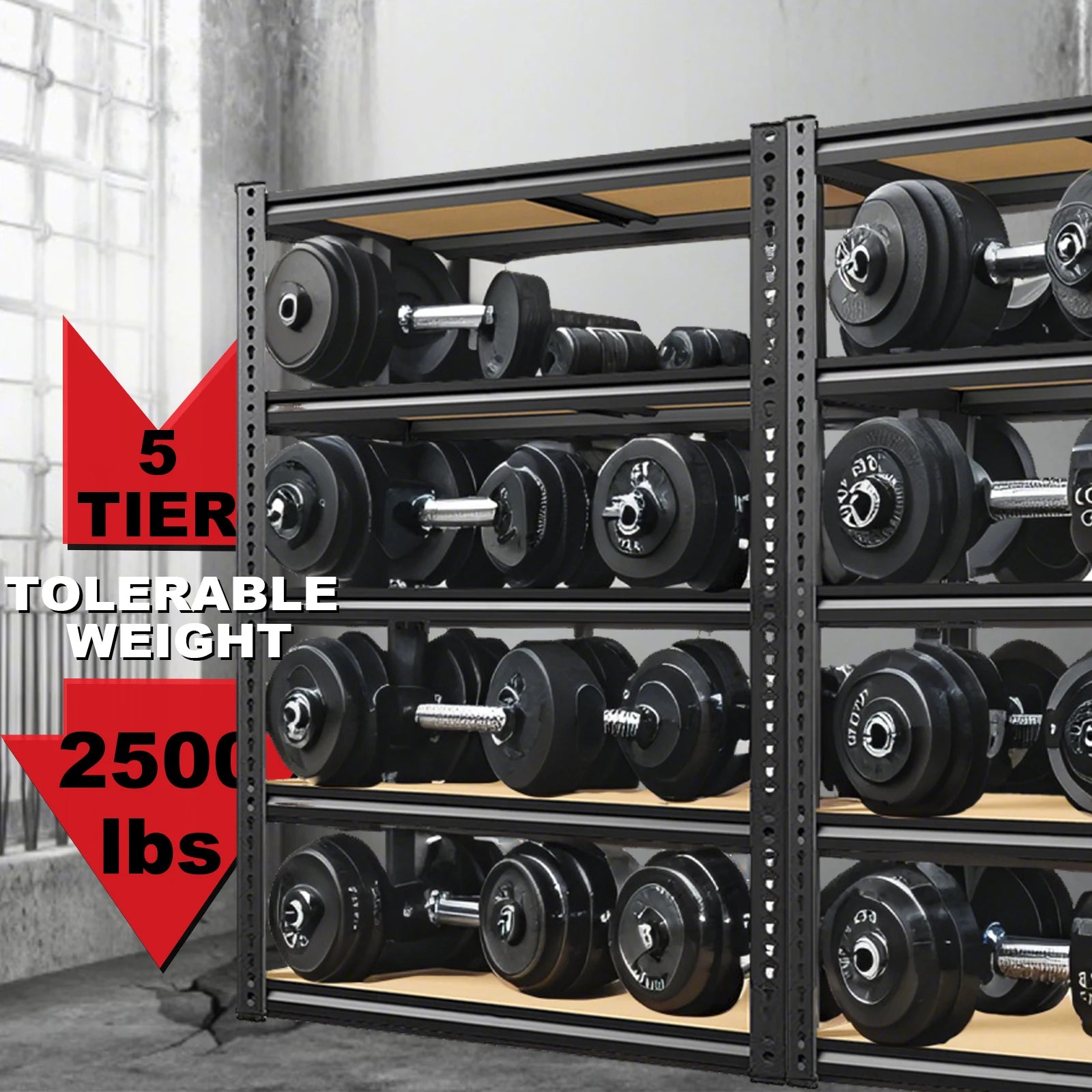 72"/60"H Garage Shelving Storage Shelves，2000LBS Capacity Heavy
