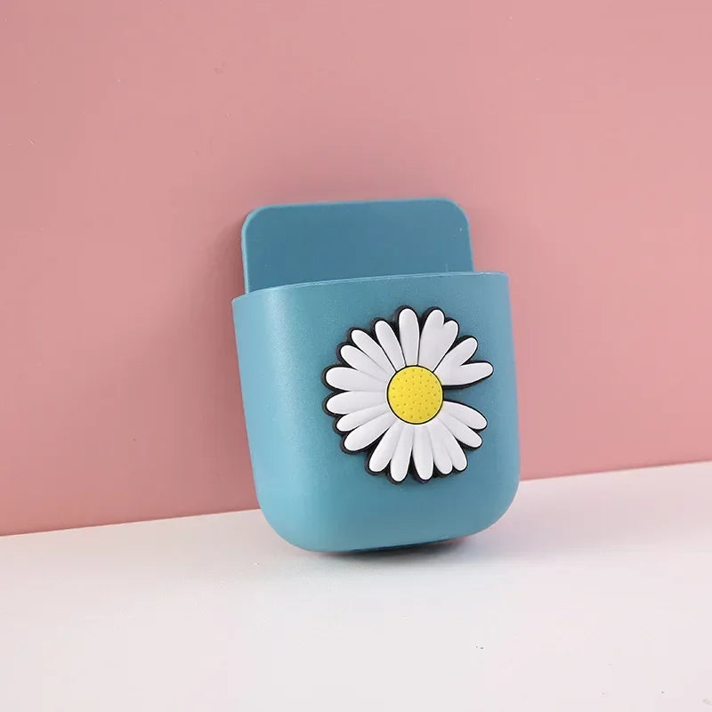 Cute Storage Rack Desk Organizer Pen Holder Self Adhesive Stationery Holder