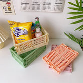 Foldable storage box with handles from eprolo, collapsible crate for home organization, shown in a folded and open state.