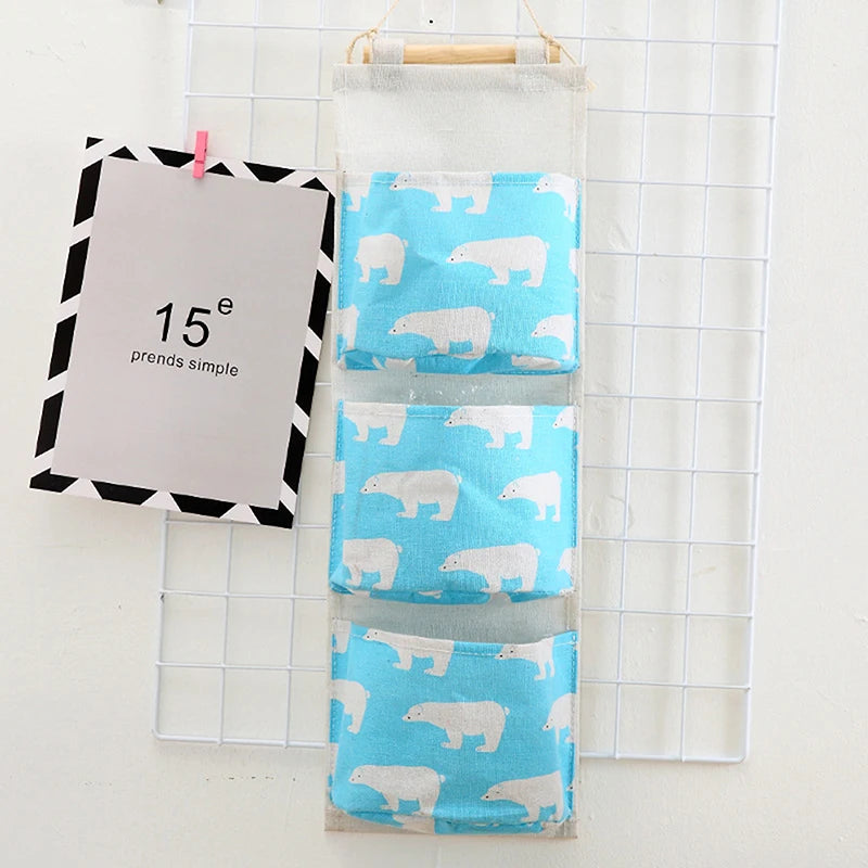 Dormitory Wall Hanging Storage Home Hanging Three-Pocket Storage Bag