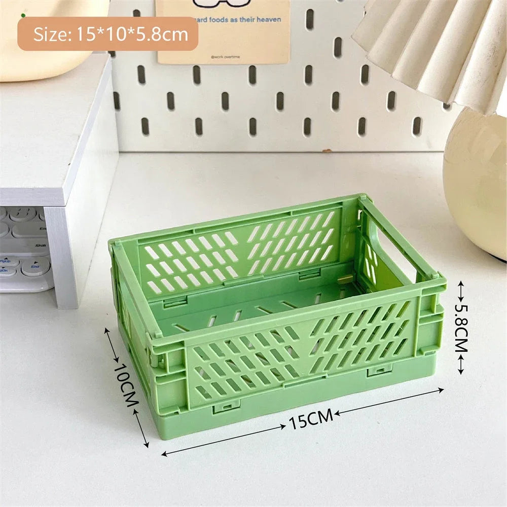 Foldable Storage Box with Handles Collapsible Crate Organization