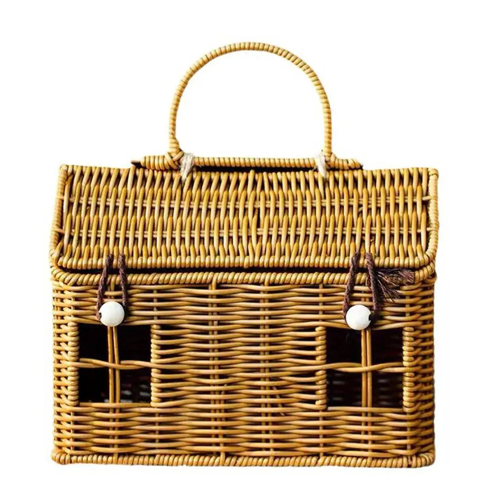 Portable Camping Storage Box Hand-Woven Basket Bamboo Basket