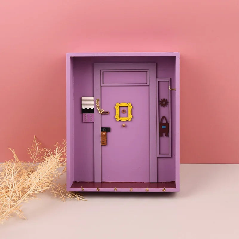 Purple Door Friends Key Holder Wood Box Hanging Key Wooden Hanger