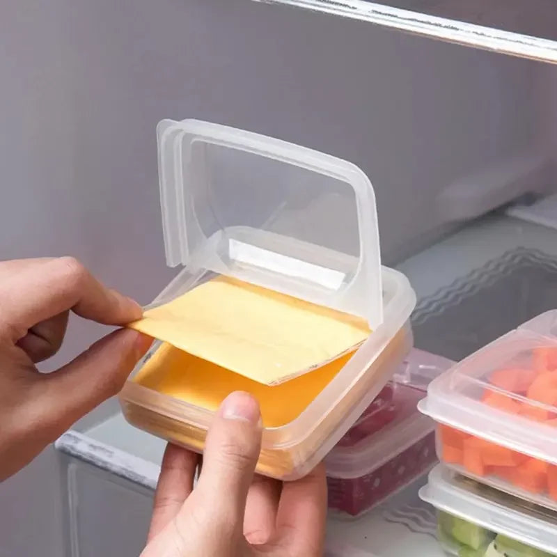 2pcs Butter Cheese Storage Box Transparent Cheese Box Refrigerator Storage Box