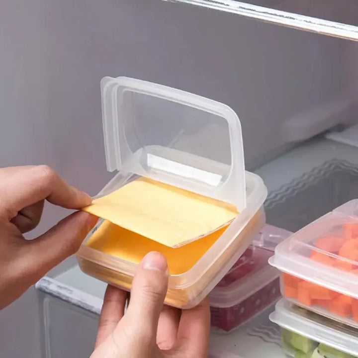 2pcs Butter Cheese Storage Box Transparent Cheese Box Refrigerator Storage Box