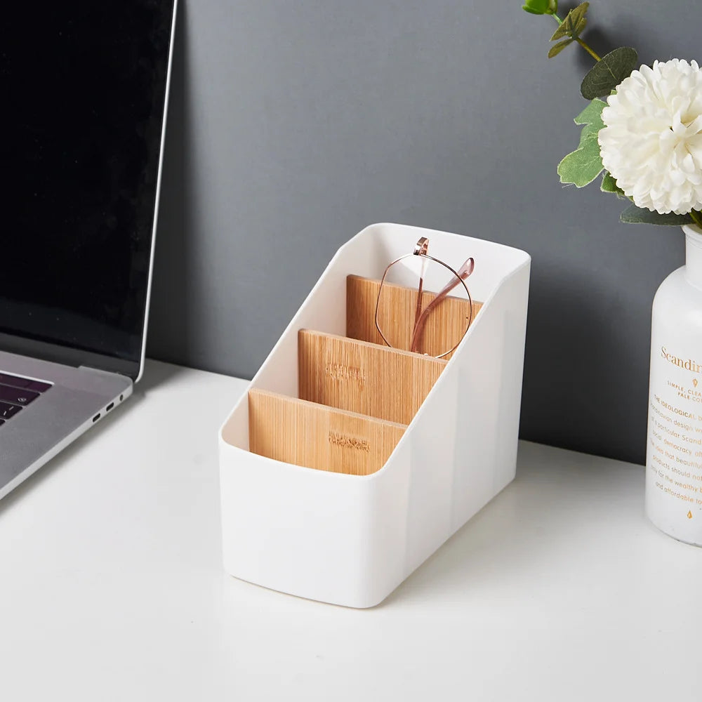 Remote Control Organizer Wooden TV Remote Holder Multipurpose