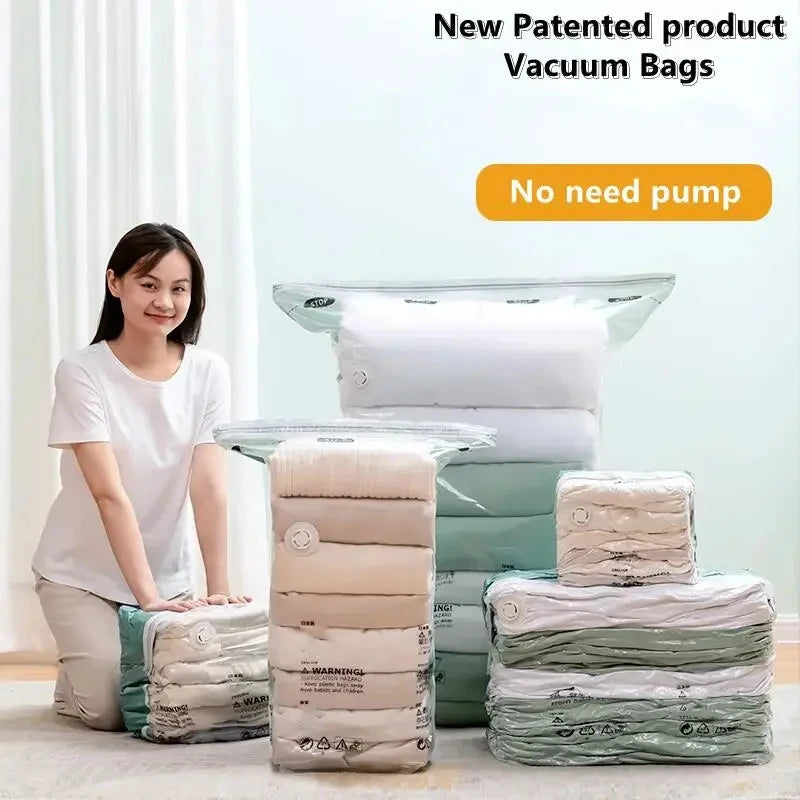 1pc No Need Pump Vacuum Bags Large Plastic Storage Bags