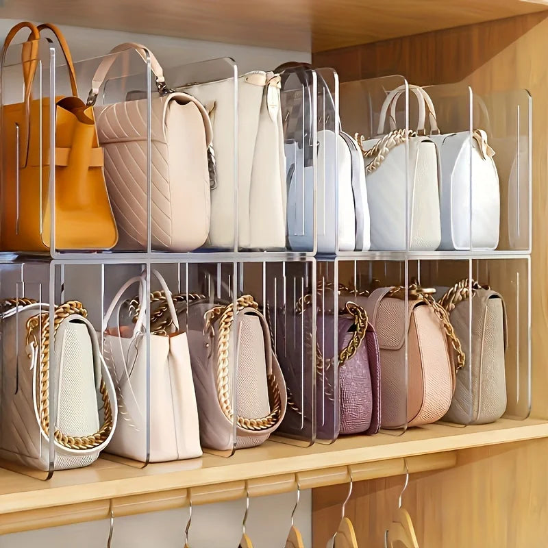 1pcs Handbag and wallet storage rack - transparent plastic bag storage partition