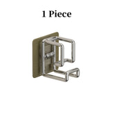 Set of stainless steel bathroom washbasin hooks by eprolo, multifunctional and punch-free for easy installation.