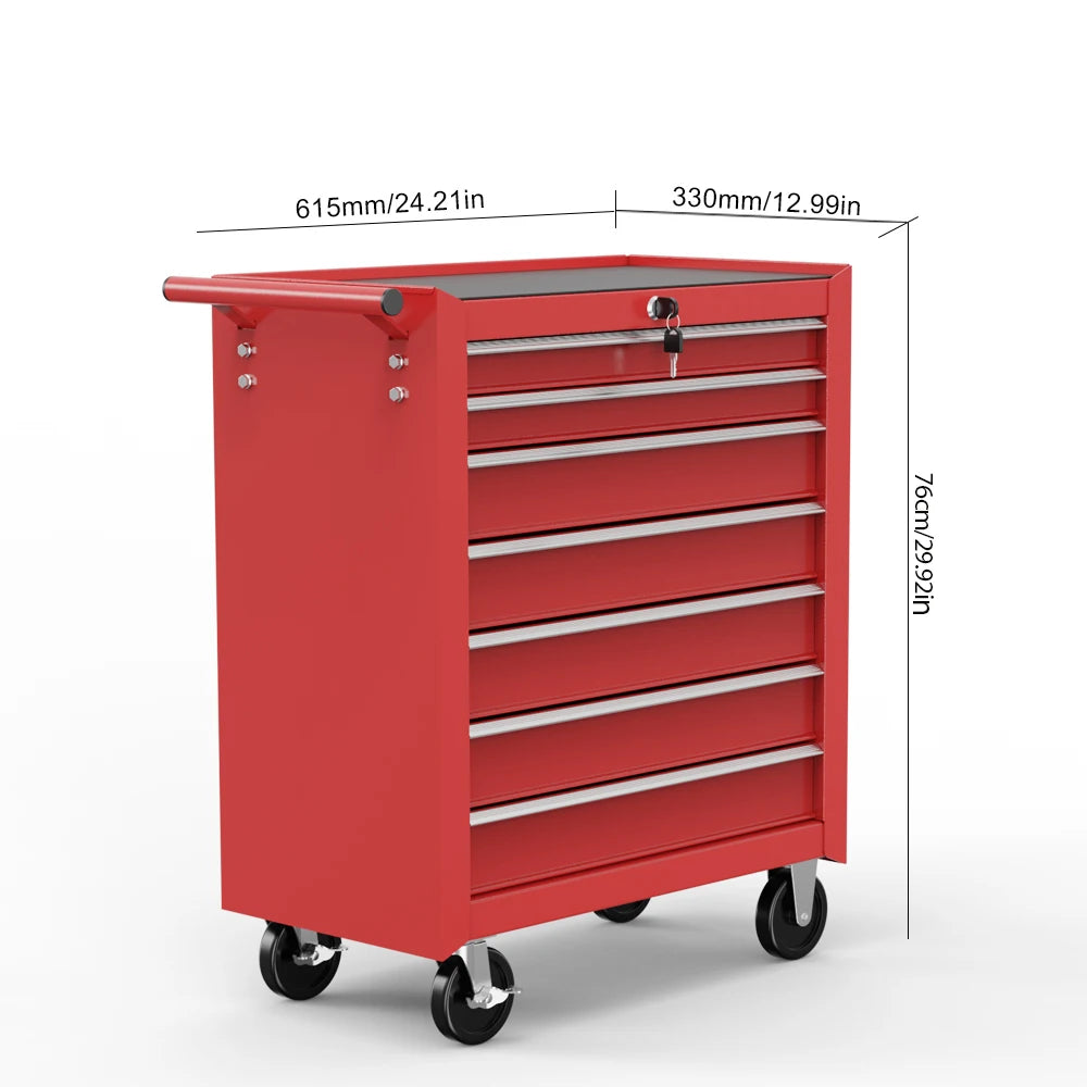 7-Drawer Tools Cabinet Simple Style Storage Tools Organizer Cart for Workshop