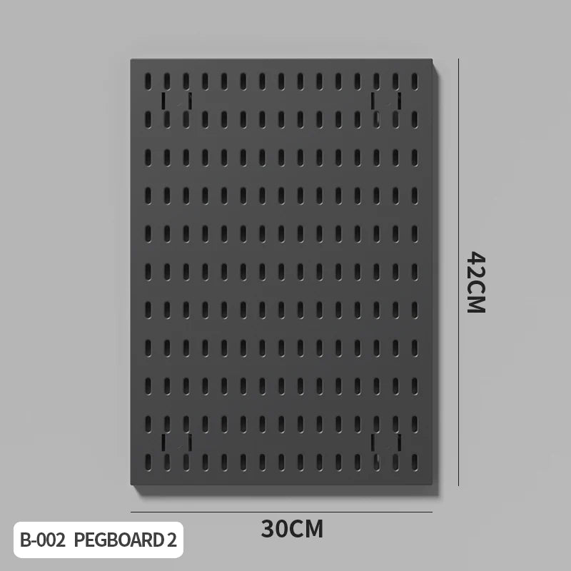 Height-adjustable eprolo Home &amp; Office Desktop Pegboard standing storage rack with hooks and compartments for organization.