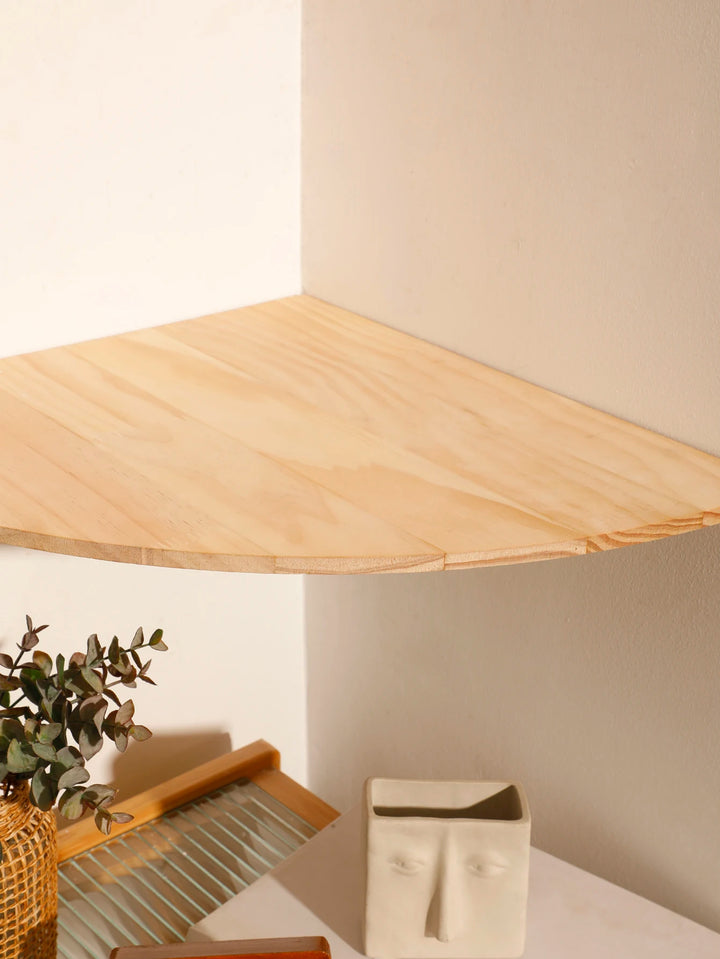 Wall Corner Shelves Wood Floating Wall Shelf Round End Corner Shelf