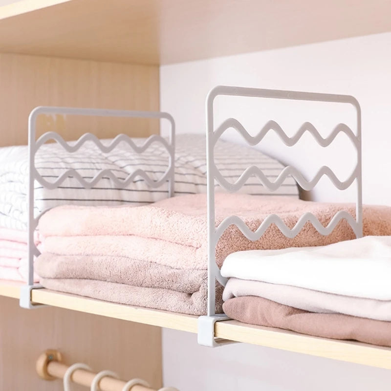 Upgraded Closet Shelf Dividers Plastic Wardrobe Partition Board Shelf