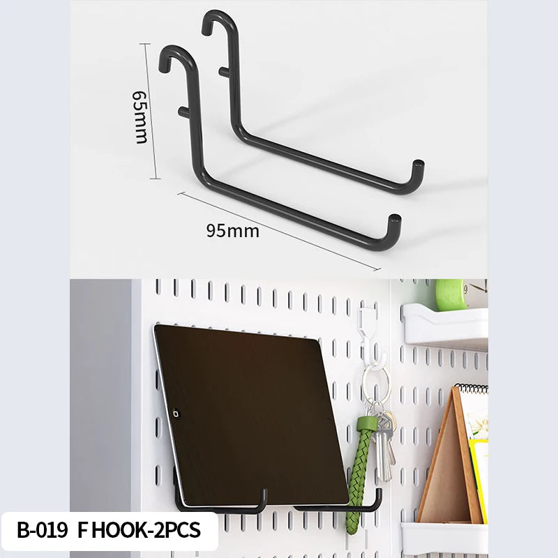 Pegboard combination desktop storage kit, vertical and clip-type pegboard