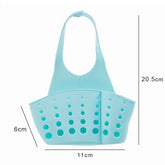 Eprolo home storage drain basket for kitchen sink, adjustable soap and sponge holder with drainage slots
