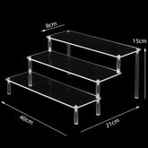 Black 1-5 tier acrylic display stand for cupcakes, clear riser rack from eprolo with multiple levels for showcasing desserts.