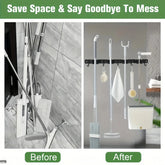 Heavy-duty metal tool rack by eprolo with 4 slots and 5 hooks, ideal for organizing tools in workshop or garage.