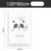 Eprolo reusable vacuum bag and pump cover for clothes storage, shown on large plastic container with clothes inside.