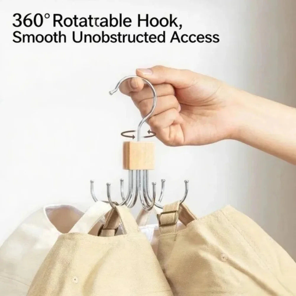 360°Rotating Belt Hanger Hook Durable Belts Rack Organizer Hanger