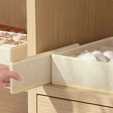 Eprolo underwear organizer with bra, panties, and sock storage boxes for neat, compact closet organization.