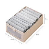 eprolo wardrobe storage organizer drawer with compartments for T-shirts, jeans, underwear, and pants for neat clothing organization.