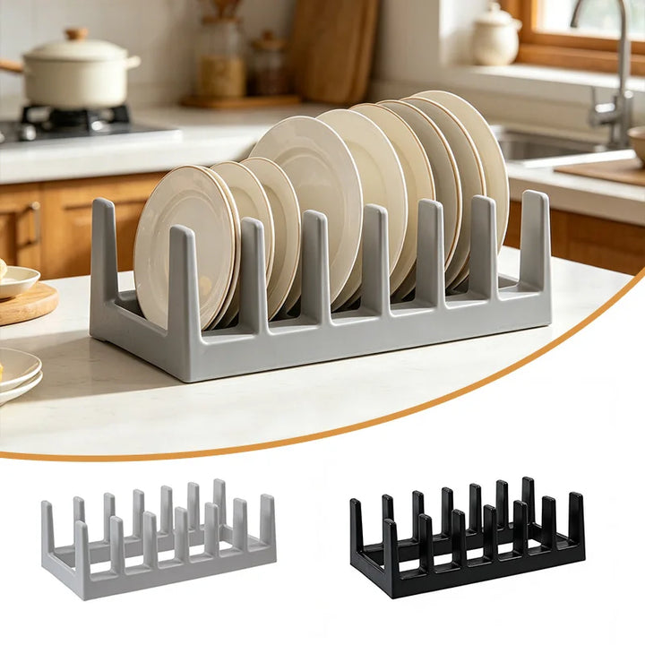 Multifunctional Pot Lid & Dish Rack - Plastic Kitchen Organizer, Storage Holder