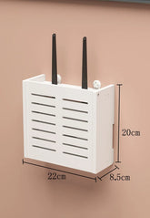 Eprolo wireless WiFi router storage box with socket, living room decor, and cable management for a tidy, modern look.