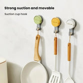 eprolo suction hooks with strong vacuum power and no-drill adhesive design, shown attached to smooth surface for versatile hanging.