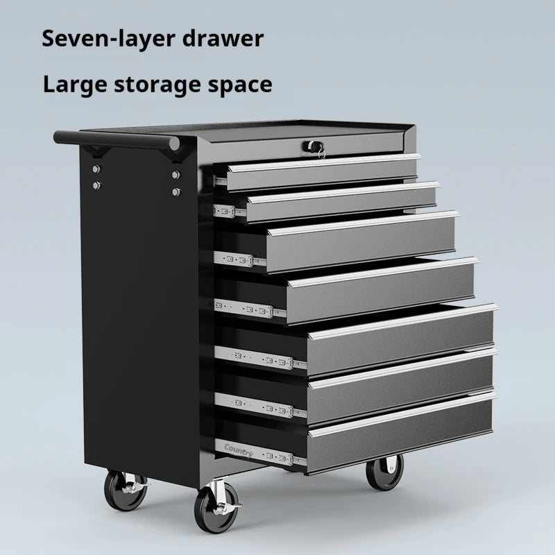 7-Drawer Tools Cabinet Simple Style Storage Tools Organizer Cart for Workshop