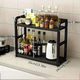 Rustproof metal countertop shelf from eprolo, space-saving kitchen organizer with multiple tiers for storing kitchen essentials.
