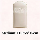Eprolo beige compression hanging bag with durable zipper for winter clothes, ideal for space-saving storage and organization.