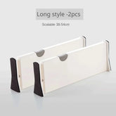 Adjustable eprolo drawer dividers organizer in a 4-pack, retractable storage solution for kitchen or office drawers.