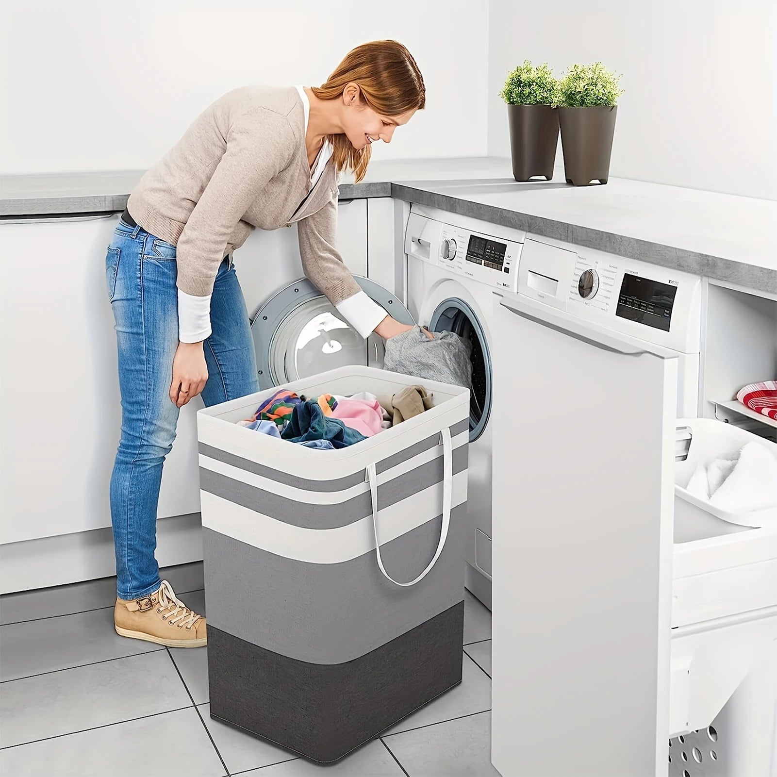 75L Large Laundry bags Baskets with Handles Durable Dirty Clothes Hamper