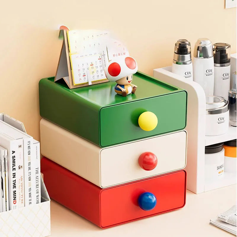Dopamine Desk Organizer Box Stackable Dust-proof Desktop Storage Boxes