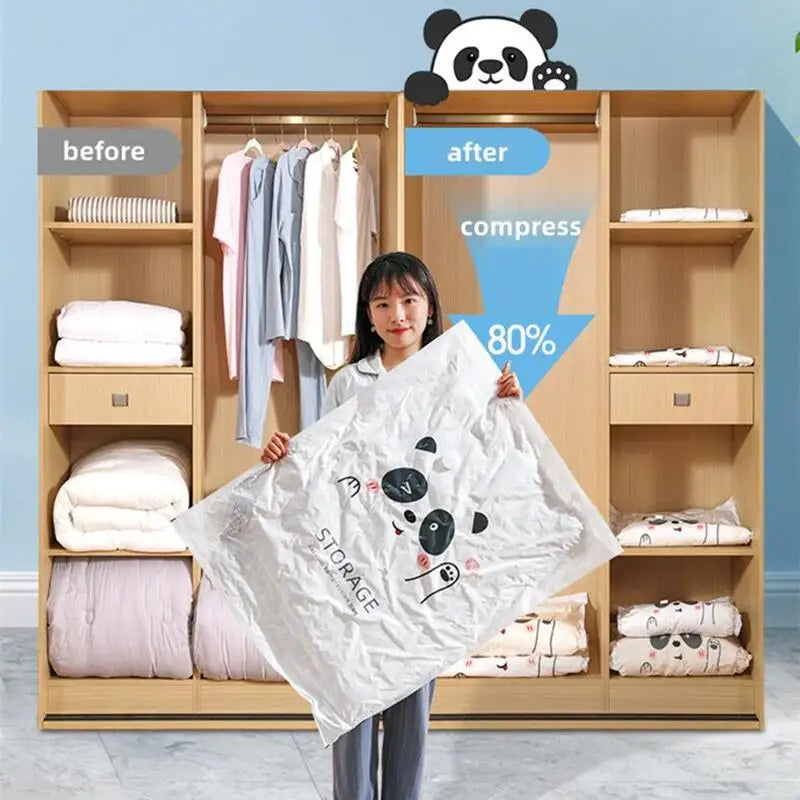 Reusable Vacuum Bag and Pump Cover for Clothes Storing Large Plastic Container