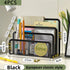 Black metal paper tray and notebook stand rack with 3 layers, iron mesh holder for desk organization by eprolo
