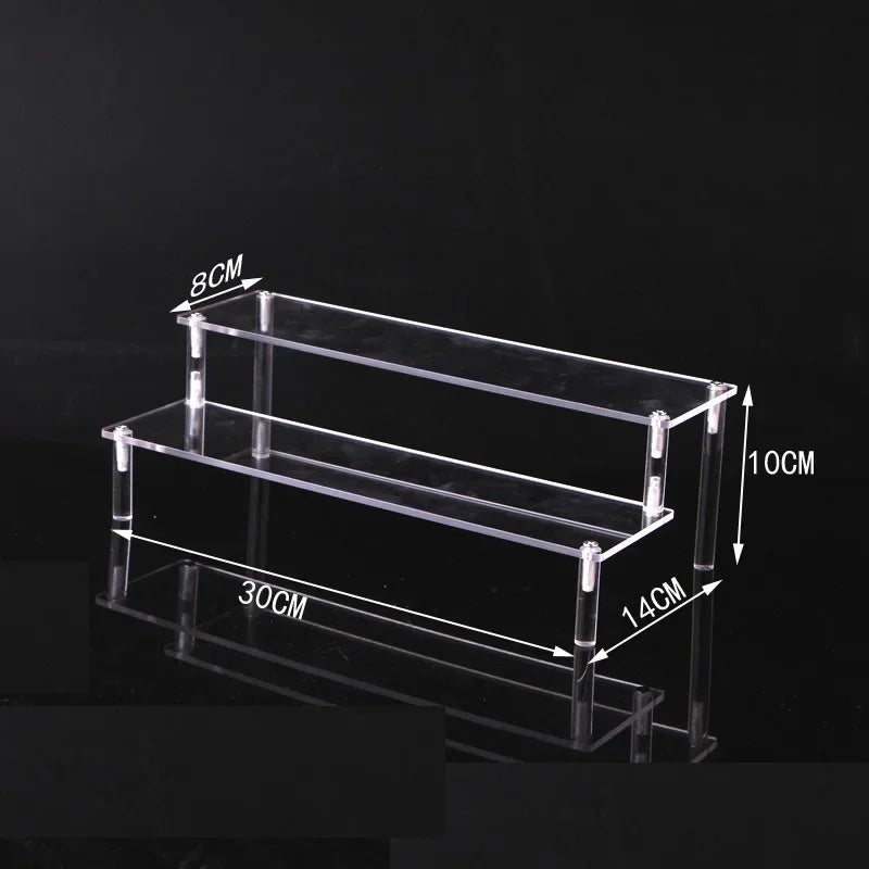 Black 1-5 Tier Acrylic Display Stand Clear Display Riser Rack for Cupcake