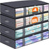 Eprolo 4-pack under bed storage containers for blankets and shoes, featuring clear fabric and sturdy handles for organization.