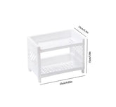 Eprolo 1PC white desktop double layer storage rack with rectangular shape for organizing office or home essentials