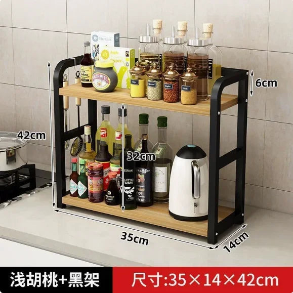 Rustproof Metal Countertop Shelf Space Saving Kitchen Organizer