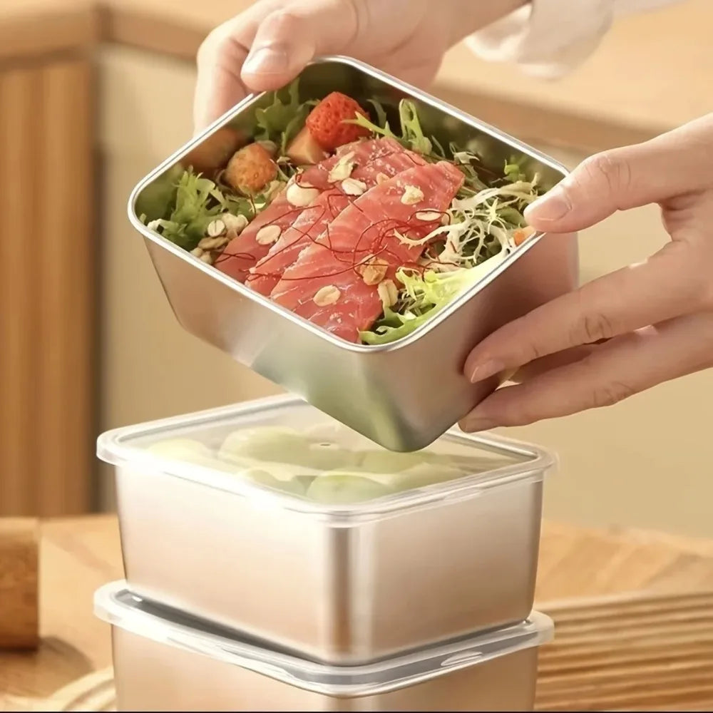 Stainless Steel Food Containers Set - Leakproof & Stackable Dishwasher Safe