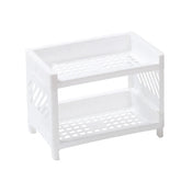 eprolo minimalist desktop double-layer storage rack for organizing stationery and household items on a clean, modern surface