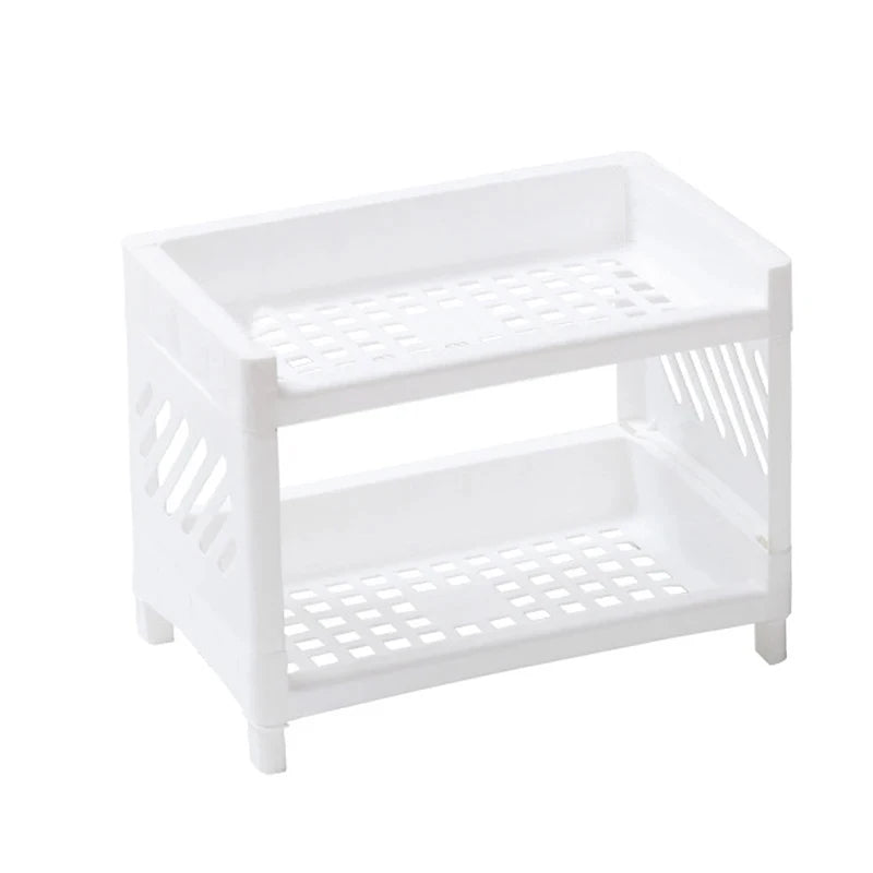 eprolo minimalist desktop double-layer storage rack for organizing stationery and household items on a clean, modern surface